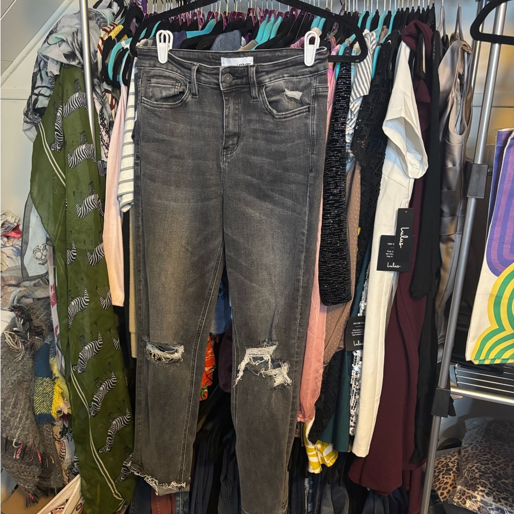 Vervet By Flying Monkey Gray Distressed Jeans